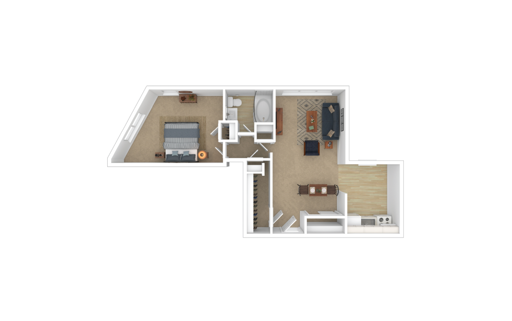 Floor plan of a 1  bedroom apartment at Fairview Arms Apartments in Philadelphia, PA